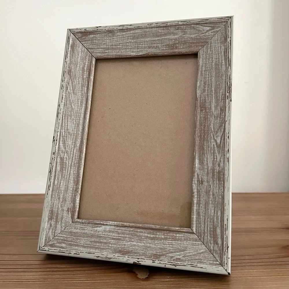 4x6 Rustic Whitewashed Look Distressed Two-tone Wood Photo Frame